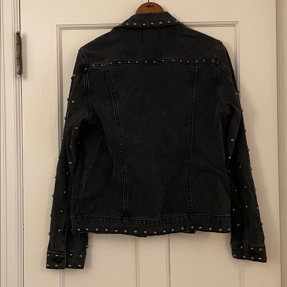 Driftwood Black Studded Jean Jacket | Women’s Size L - Picture 4 of 8